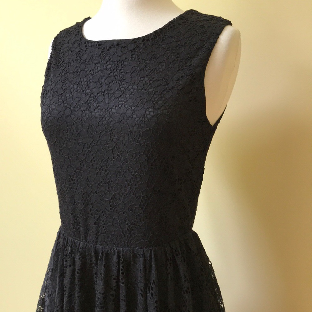 Eros Apparel Black Lace Open Back A-line Dress